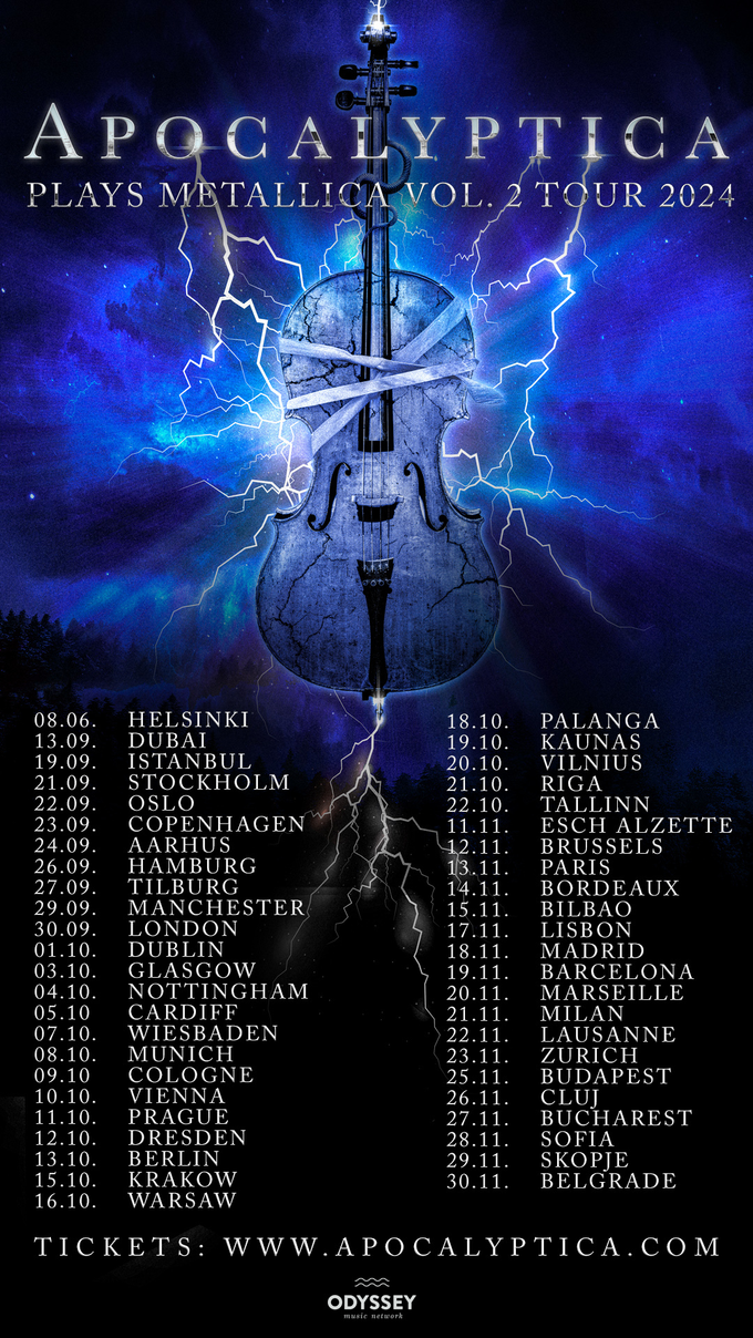 APOCALYPTICA Plays Metallica Vol. 2 Tour 2024