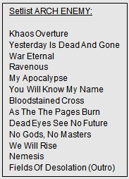 Setlist Arch Enemy