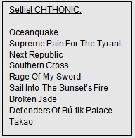 Setlist Chthonic